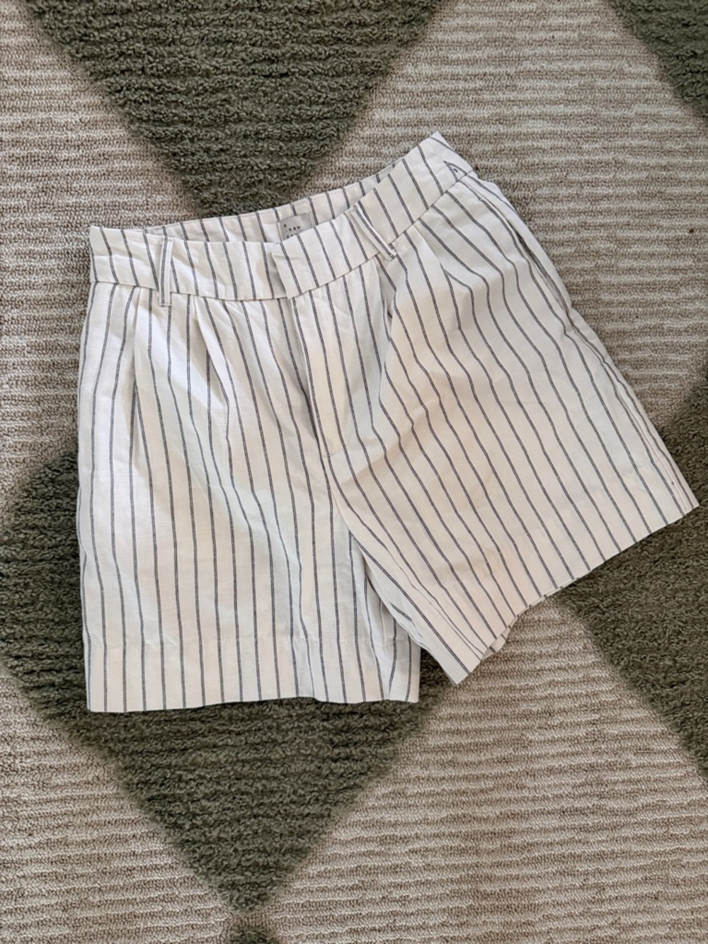 a new day White Shorts with Navy Pinstripes